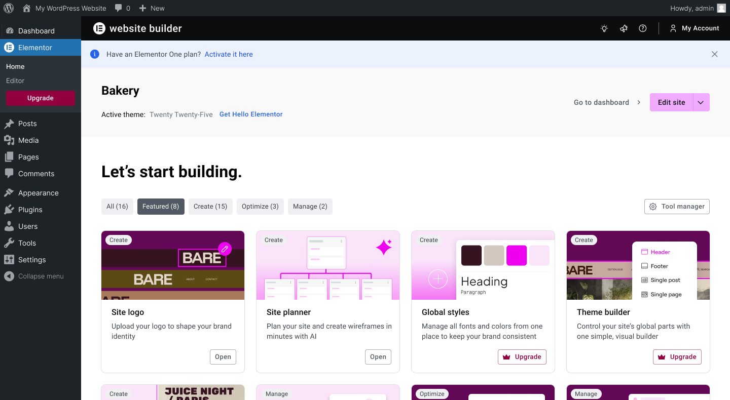 WordPress Elementor Home