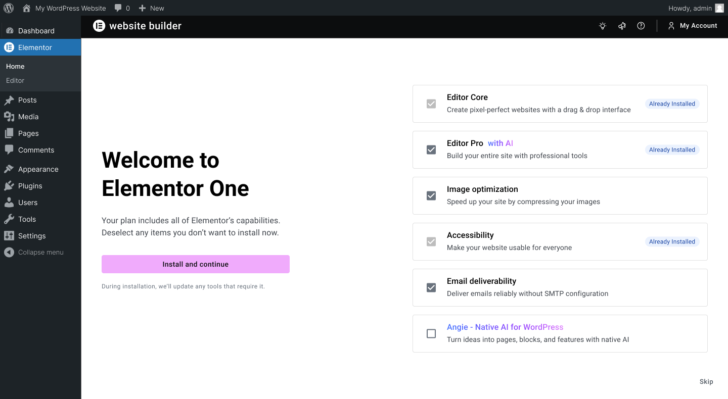 Onboarding install flow