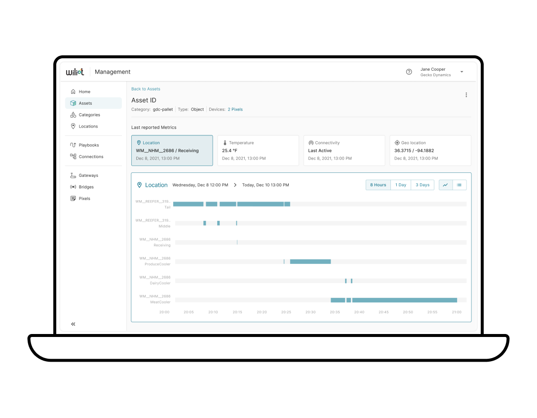 Asset Page overview screen